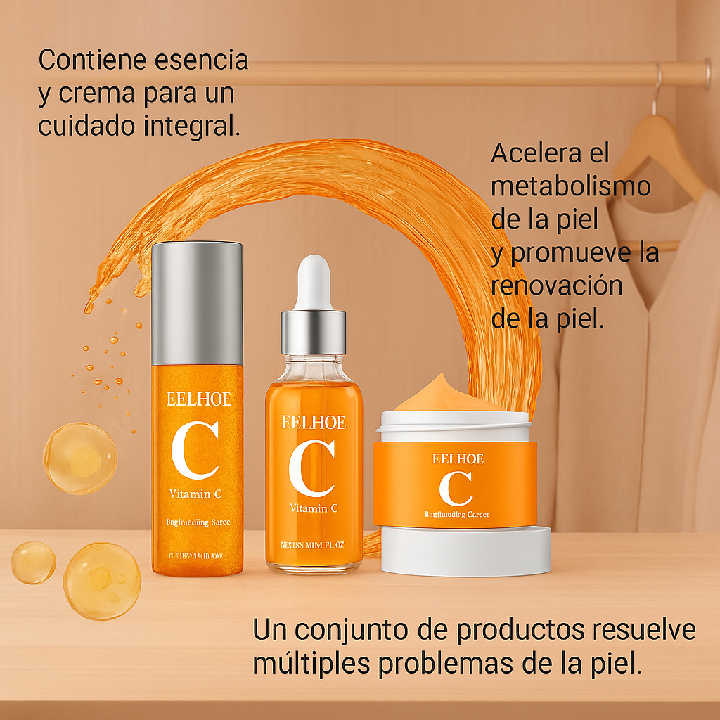 Kit facial con vitamina C Eelhoe: iluminador y rejuvenecedor.