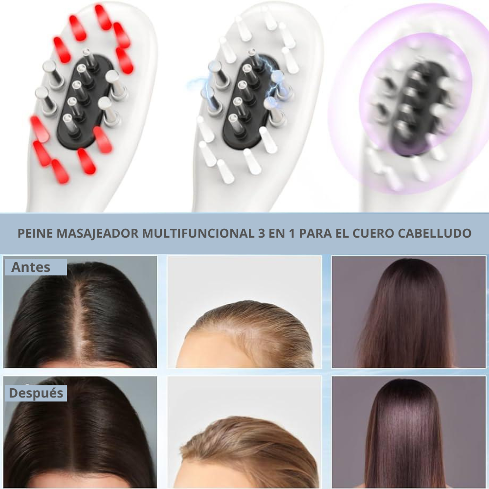 Cepillo Masajeador Eléctrico para El Cuero Cabelludo 2 en 1